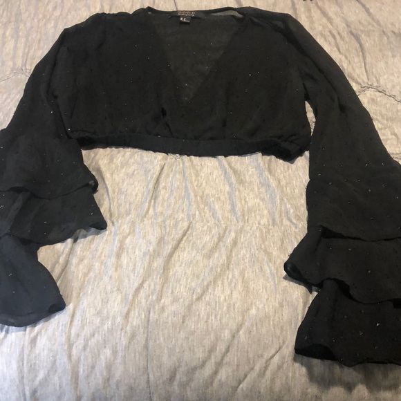 Black see through crop top - Picture 3 of 4